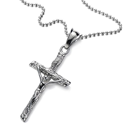 Unisex mens women jesus christ crucifix cross pendant n…