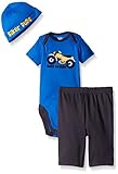 Gerber Baby Three-Piece Bodysuit, Cap, and Pant Set, Motorcycle, 12 Months