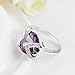 FENDINA Womens Jewelry Elegant Wedding Engagement Bands Ring Heart Amethyst Promise Rings for Her - 18K White Gold Plated - Luxurious Series-FR795