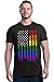 Shop4Ever Distressed Rainbow Flag T-Shirt Gay Pride Shirts Medium Black 0