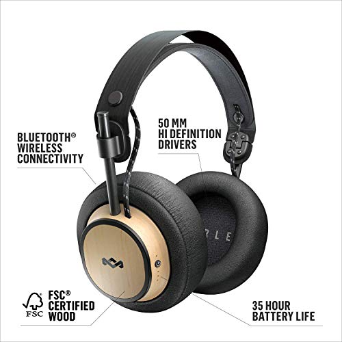 House of Marley Exodus Over-Ear Wireless Headphone 30-Hour Battery Life 50mm Hi Definition 