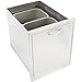 Blaze Outdoor 20 Inch Roll Out Stainless Steel Double Trash Can Recycling Bin with 42 Quart Capacity to Store Food, Drinks, and Waste Items