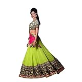 Lavri Women's Faux Georgette Lehenga Choli (Chitra) Free Size Green