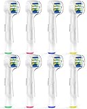 Toptheway Oral B Replacement Brush Heads for Braun Oral-B Floss Action Electric Toothbrush Pro 1000 Pro 3000 Vitality Pro 500, 8 Pack