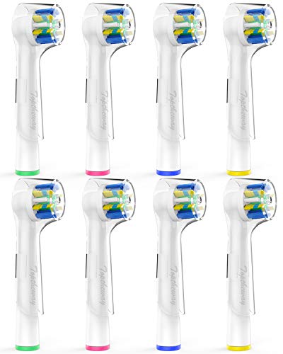 Toptheway Replacement Brush Heads for Braun Oral B Floss Action Electric Toothbrush Pro 1000 Pro 3000 Vitality Pro 500 OralB, 8 Pack