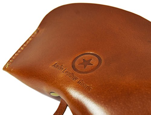Genuine 100% Vintage Leather Eyeglass Case Vintage Sunglasses Eyewear Protective Holder by Aaron Leather, Tan