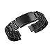 ZEIGER Men B011 Replacement Metal Waist Watch Band (Stainless Black 22mm)