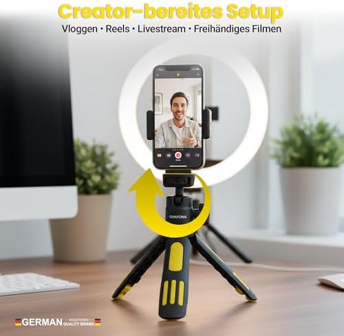 Treppiede estensibile fino a 30 cm per smartphone e fotocamera, con clip per smartphone, iPhone o altro treppiede per cellulare, realizzato con una combinazione di plastica robusta e alluminio — foto 5 di 8