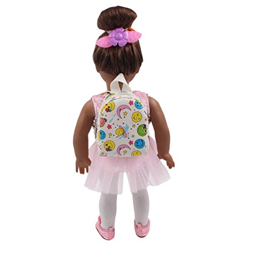 Rucan Doll Backpack Double Straps Schoolbag for 18 inch Our Generation American Girl Doll (D)