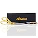 Fabric Scissors 9.5 inch Sewing Scissors + Thread Snips, AKUNSZ Tailor Scissors Stainless Steel Gold Sewing Scissors for Fabric, Leather and Paper (Right-Handed)