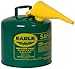 Eagle UI-50-FSG Type I Metal Safety Can with F-15 Funnel, Combustibles, 12-1/2" Width x 13-1/2" Depth, 5 Gallon Capacity, Green primary