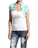Zenana Women's Sheer Stretch Bolero Shrug Crop Dress Jacket