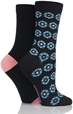 Ladies 2 Pair SockShop Patterned Bamboo Socks