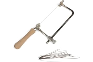 HOMESOM 1PC Coping Saw Steel Frame with 0.3mm Diamond Wire Saw for Wood Stone Jade Metal Cutting Multifunction Hand Tool