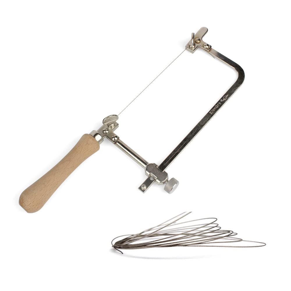 HOMESOM 1PC Coping Saw Steel Frame with 1mm Diamond Wire Saw for Wood Stone Jade Metal Cutting Multi Function Hand Tool