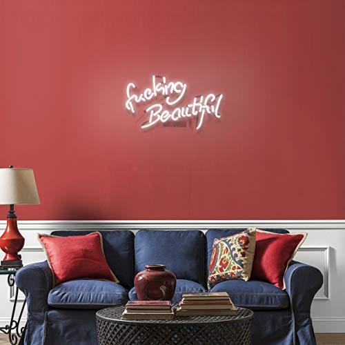 Beer Neon Wall Signs Room Decor Fucking Beautiful for Home Bedroom Girls Pub Hotel Beach Cocktail Recreational Game Room 14" x 9" - Thumbnail 7