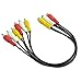 BronaGrand 3 RCA Female Jack to 6 RCA Male Plug Splitter Audio Video Av Adapter Cable 12inch