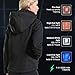 COLCHAM Heated Jacket for Women with Detachable Hood and Battery Pack Waterproof and Windproof XL Black/Grey