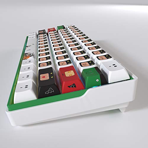 KEMOVE Animal Theme Bluetooth 5.1 Wireless/Wired 60% Mechanical Gaming Keyboard, RGB Hot-Swappable Keyboard with Mechanical switches, PBT Keycaps - Full Keys Programmable White (Gateron Brown Switch)