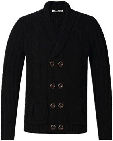 Autumn winter men double-breasted wool sweaters men's sweater coat lapels