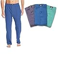 American Active Men's Light & Soft Cotton Yoga PJ Lounge Sleep Pant -Pack of 3