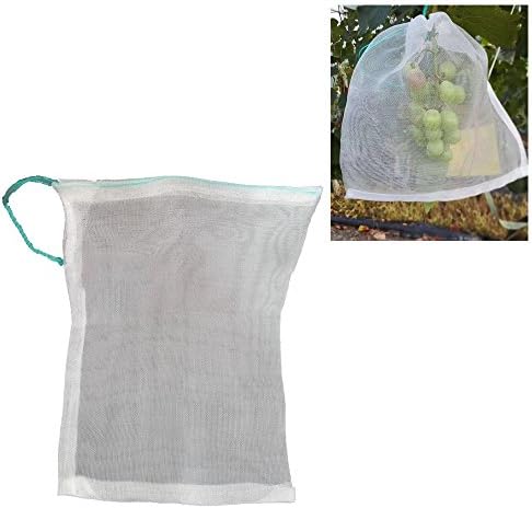 SYOOY 20 PCS Insect Net Cover Seed Carrier Bag with Pull Rope for Fruits Vegetables Flower 13.8" x 9.8"