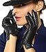 WARMEN Women's Touchscreen Texting Genuine Nappa Leather Glove Winter Warm Simple Plain Cashmere & Wool Blend Lined Gloves (Medium (7), Black (2017 New Touchscreen/Cashmere Blend Lining))