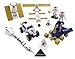 Amazing Quality Space Explorer Toy Set - 2 Astronauts, 2 Space Rovers, 1 Rocket Ship, 2 Hi-Tech Satellites, Safety Signs, and Traffic Cones. Perfect Space Toys for Boys and Girls