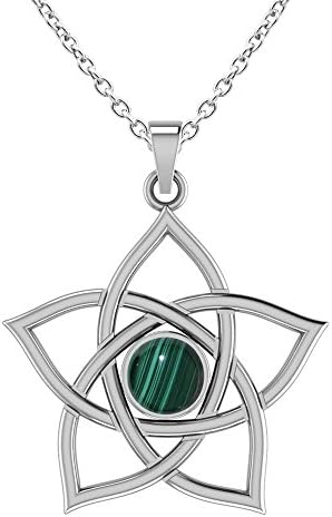 GOURIK 0.80ct Genuine Amethyst Carnelian Round & 925 Silver Plated Celtic Knot Pendant