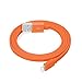 2 in coiled iphone cable 1m (flat iphone cable, Orange)