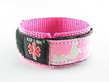 Kids, Child, - PINK - Girls Medical Alert ID Bracelet, Adjustabe - Free Medical ID Wallet Card Incld.
