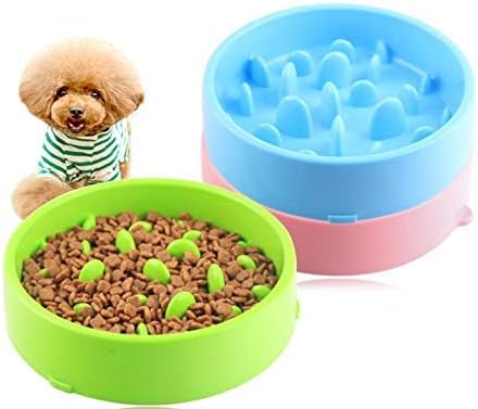 Pet Slow Feeder Bowl，Anti Choking Fun Feeder Non Toxic Bloat Stop Interactive Dog Feed Water Bowl Pet Interactive Fun Feeder, for Dogs Puppies Cats Kitties （Random Color）
