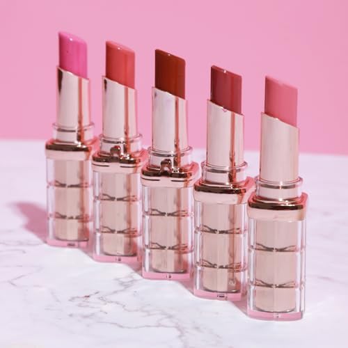 Paris Hilton High-Shine Lipstick Collection - Lip Makeup with Pink & Red - Glossy All Day Wear Creamy Lipstick - Lightweight, Long Lasting, Waterproof,Smudge Proof Lip Color for Women - 5 pcs Gift Set