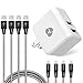 Aasama 2-Port 3.1A High Speed USB Travel Wall Charger with 4Pack x 3FT USB Charging Cable Compatible iPhone X/8/8 Plus/7/7 Plus/6/6s Plus/SE/5s, iPad, iPod