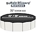 Buffalo Blizzard 28 ft Round Pool Cover | Deluxe Above Ground Pool Cover | Blue/Black Reversible Heavy Duty Winter Pool Cover | Cold and UV Resistant | Shields Pools from Seasonal Debris
