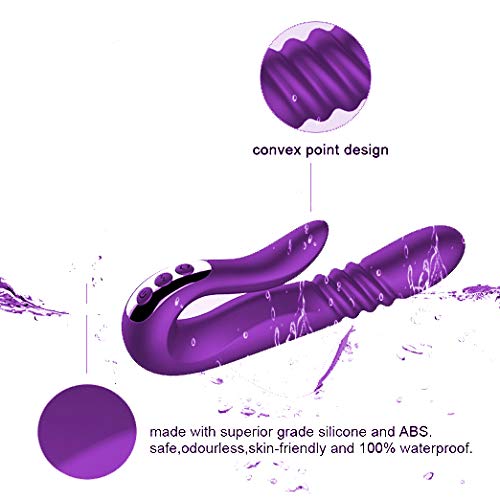 Glas Deluxe Thrusting Vibrator Adult Toys Handheld Massager Stick 360 Degree Rotation Rabbit G spot vibradors 7 Speed Waterproof Powerful vibradors Vibrator Rabbit Bullet Dildo