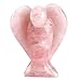 Top Plaza 1.5'' Carved Pocket Crystal Guardian Angel healing Reiki Figurines Statue(Rose Quartz)