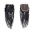 10A Brazilian Curly Closure Kinky Curly Virgin Human Hair 4 X 4 Lace Closure Natural Color (12Inch)