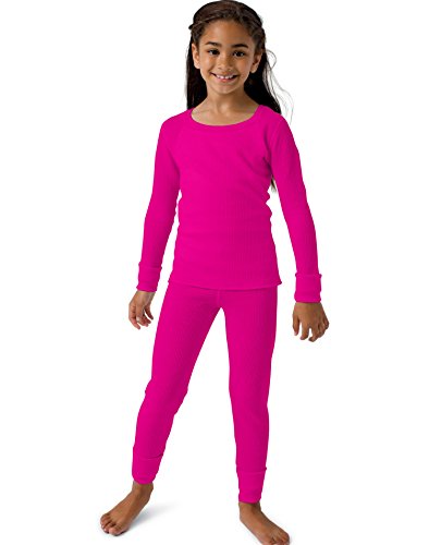 Hanes Girls` X-Temp Printed Thermal Set Hot Pink