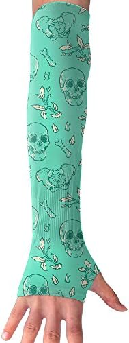 Skull Bone UV Sun Protection Stretchy Cooling Forearm Arm Sleeves Warmers Cuffs Arm Skin Protectors Outdoor Sports
