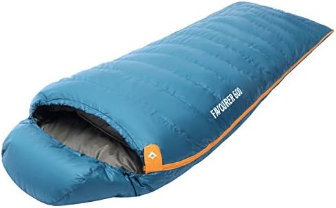 Favourer Envelope 3-Season Down Sleeping Bag Hood Ykk Camping Backpack