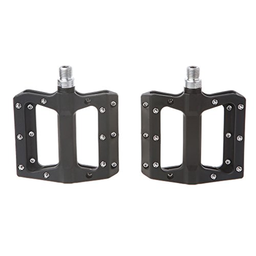 ULKEME Bicycle Pedal Cycling With Anti Slip Platform Alloy Nylon For Mountain Road Bike black