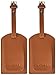 Leather Luggage Tag by AVIMA | Bag Tags Suitcase Tags Identifiers Travel Tags 2pc - Brown