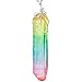 SUNYIK Rainbow Angel Aura Quartz Pendant,Raw Point Rock Crystal Necklace,Titanium Healing Jewelry
