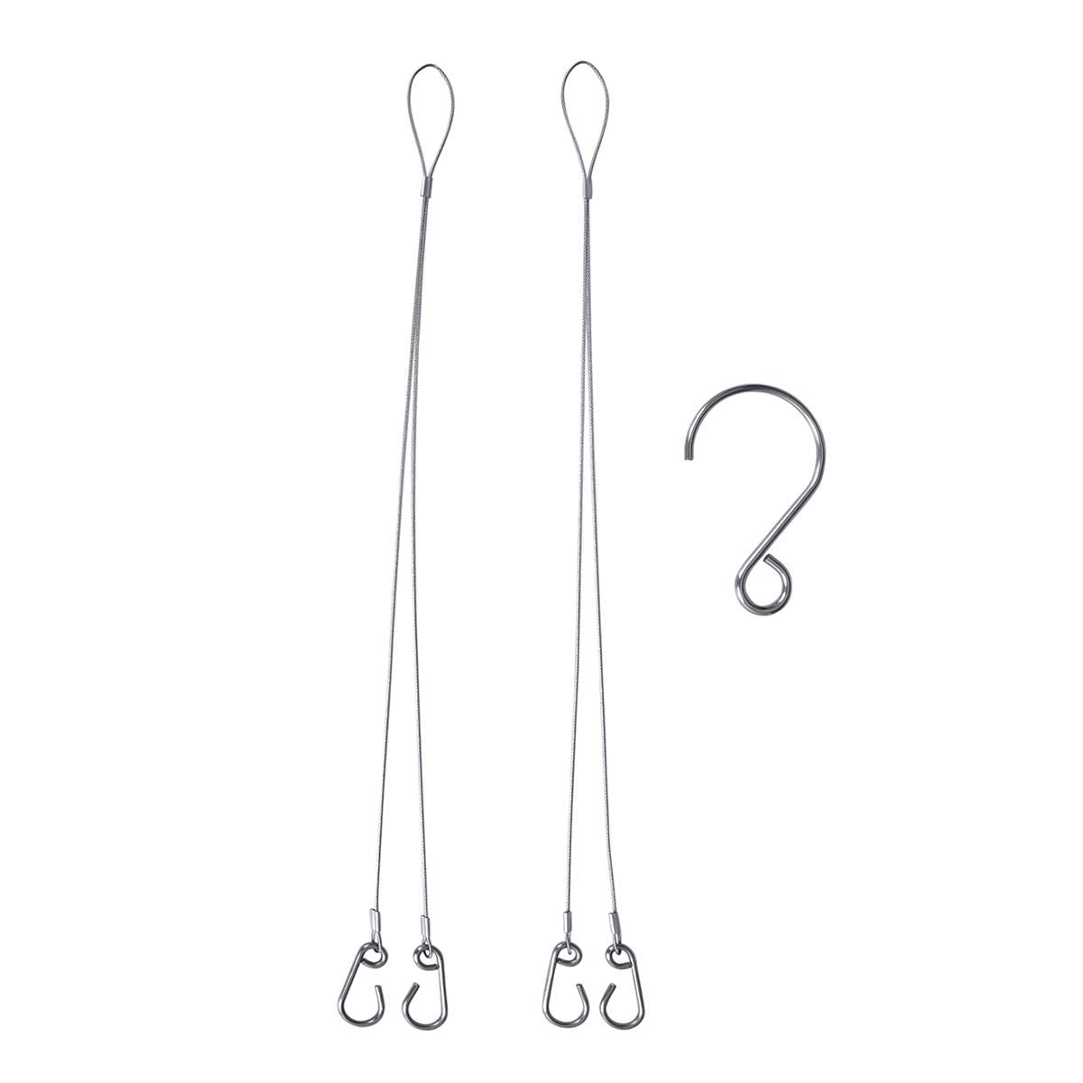 iBasingo Hanging Chain Stainless Steel Wire Rope Hanging Wire with Hook Campfire for Grill Pot and Pan for Garden Trekking Hiking Picnic Backpacking Home Ti9004O