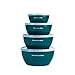 KitchenAid KC176BXDTA Classic Prep Bowls with Lids, Set of 4, Deep Teal
