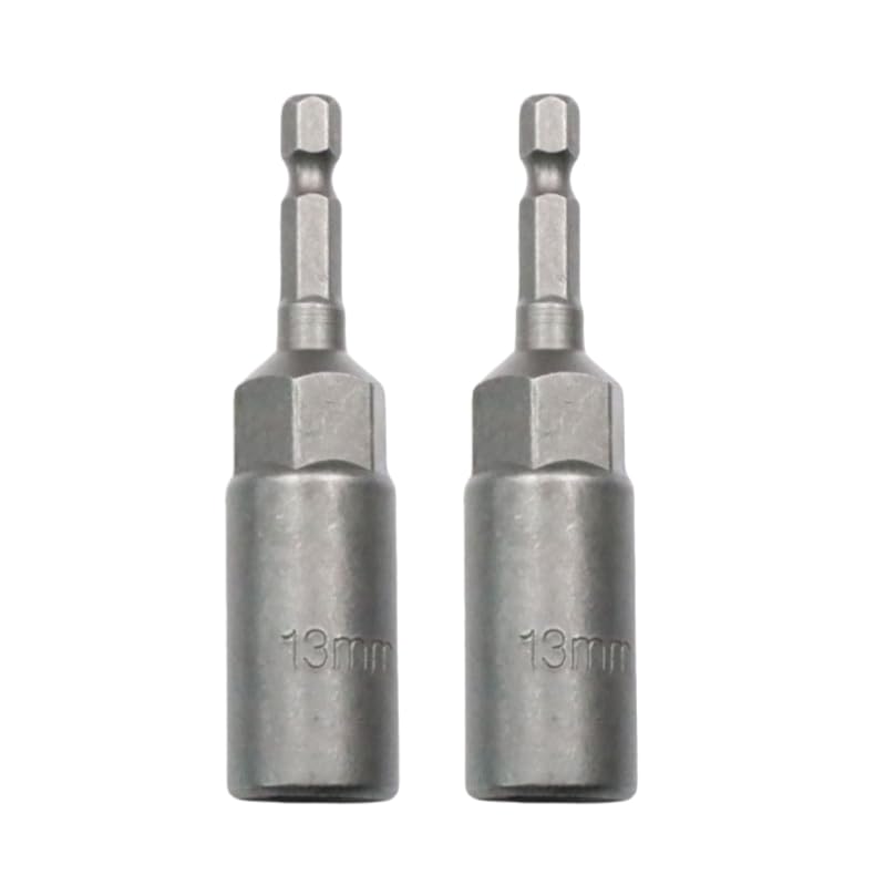 6-19mm Quick-Change 1/4 inch Hex Shank Metric Deep Socket Screwdriver Impact Nut Setter Extractor Remover Driver Drill Bit, 80mm Length, for Electric Manual Impact Screwdriver (2, 13mm)