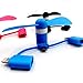 ZYJ-AWASA 6 Packs 3 in 1 Portable Fan Handheld Fan Mobile Phone Fan Cell Phone Fan with Micro USB Lightning USB C for iPhone X iPhone 8 Plus Samsung Note 8 S9 S8 Colorfull Set of 6