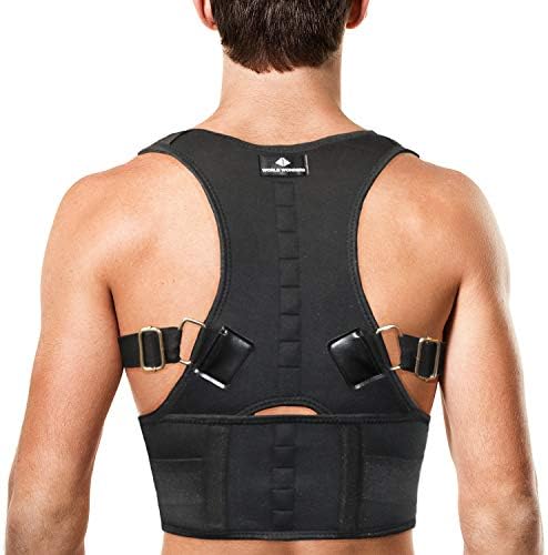 Adjustable Magnetic Back Posture Corrector by World Wonders| Waist- M(30"- 36") for Women & Men | Back Brace Protects Lumbar Spine w/Effective, Comfortable Design | Relief from Back Pain