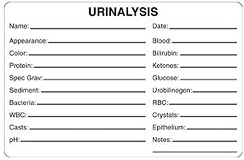 Urinalysis Listing Options 4" x 2-5/8" White Label (Roll of 240)